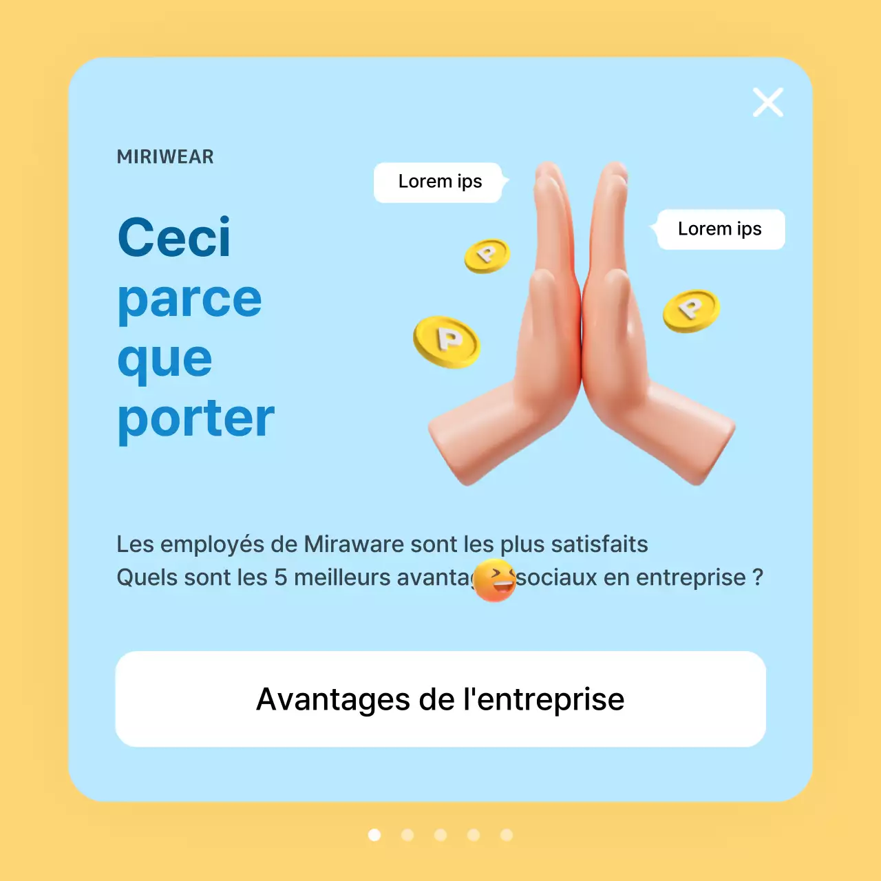 Introduction du bien-être en entreprise jaune et bleu clair