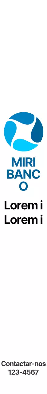 Para promoção bancária com um simples logótipo azul-preto do banco e dados bancários