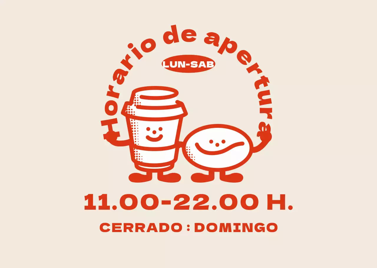 Los simpáticos personajes del café Red Orange le informarán sobre los horarios de apertura