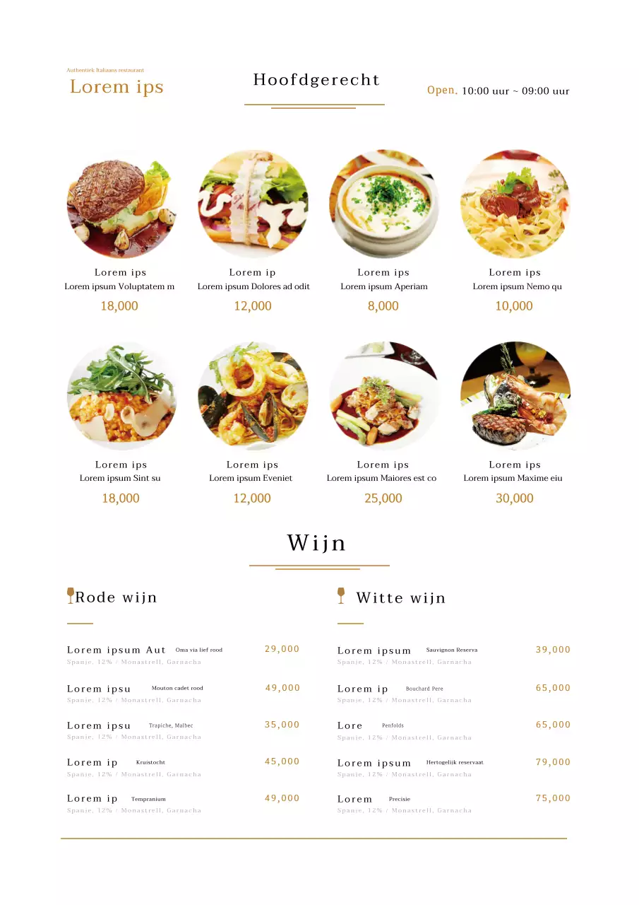 Bruine fotografie benadrukt schoon restaurant Italiaans menu