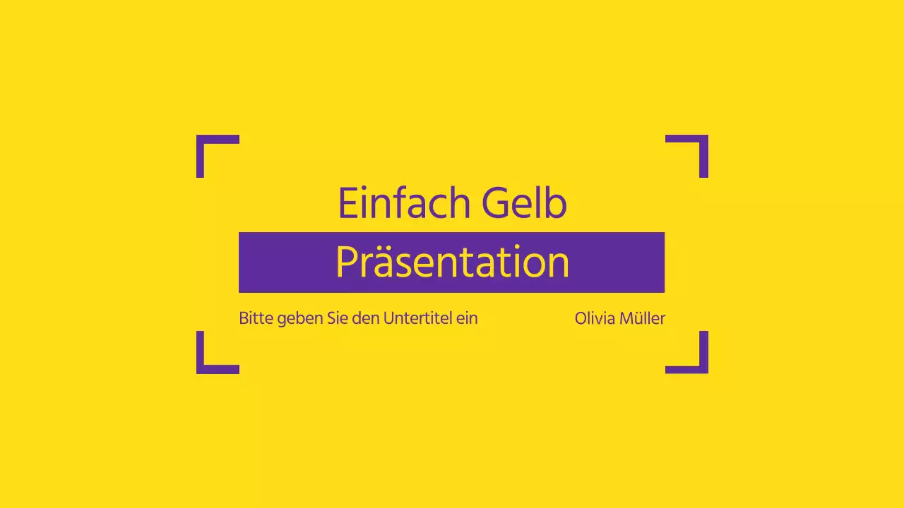 Eine starke, klare Präsentation in Gelb und Lila