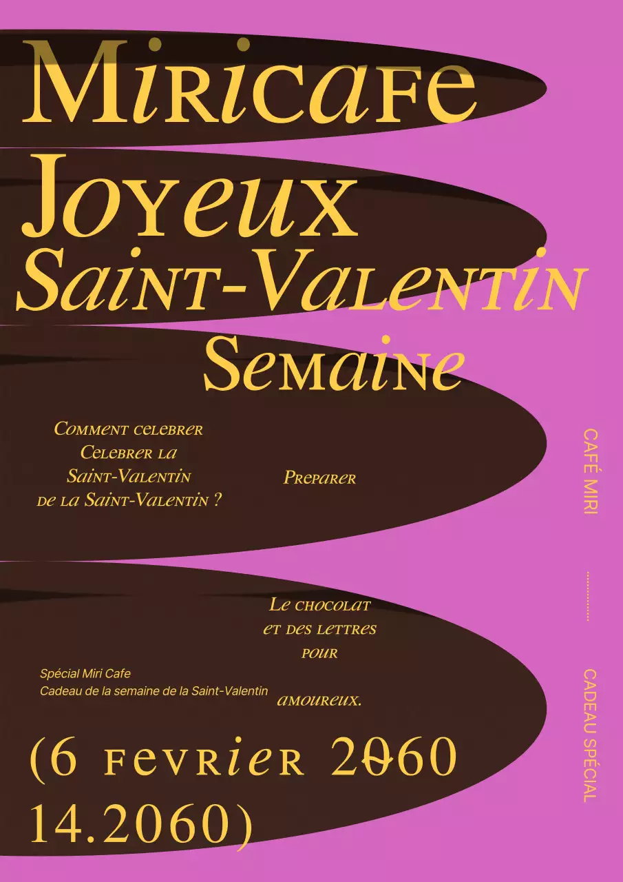 Semaine spéciale Saint-Valentin avec concept d'étang de chocolat