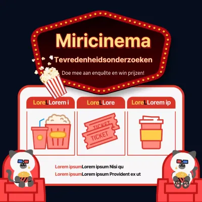 Schattige geïllustreerde enquêtesjabloon in rood en geel