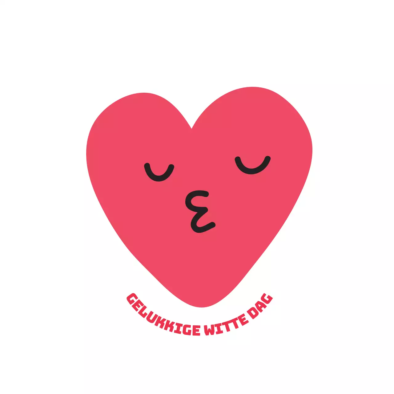 Roze illustratie schattig hartjeRoze illustratie schattig wit daglabel