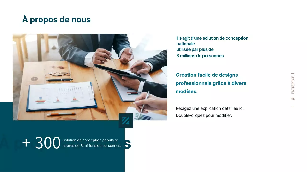 Proposition commerciale simple en turquoise et marron