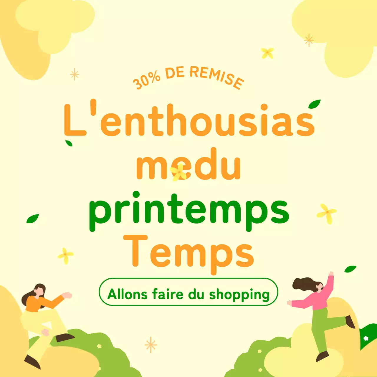 Un guide de shopping Instagram mignon et propre en jaune et vert