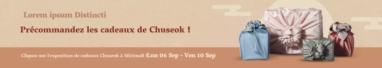 Bannières cadeaux Chuseok dans des tons neutres