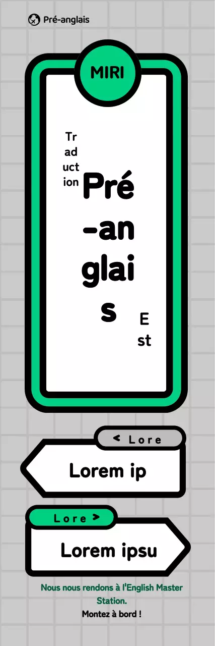 Promotion du concept de métro école en gris et vert