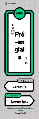 Promotion du concept de métro école en gris et vert