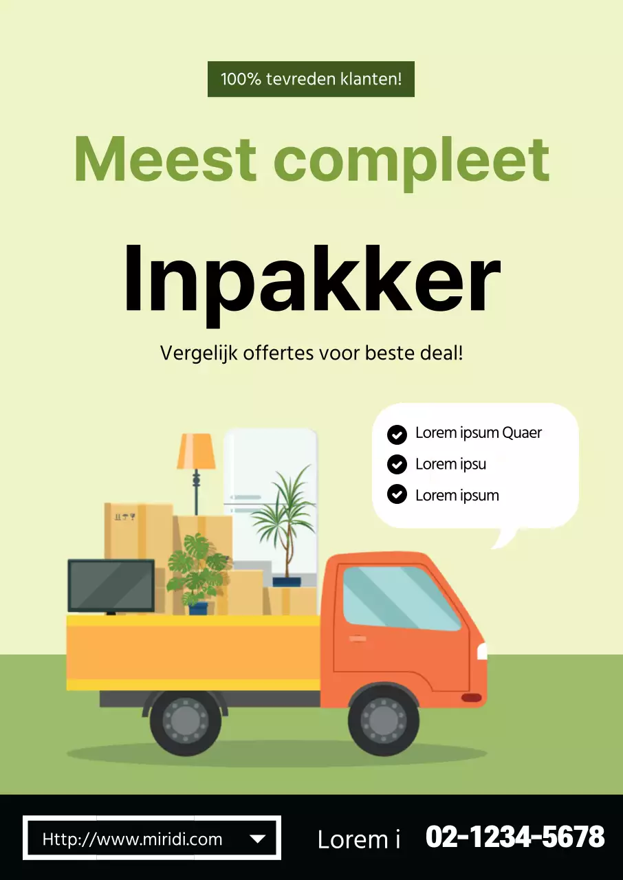 Groene illustratie Nette verpakking bevordert verhuizen