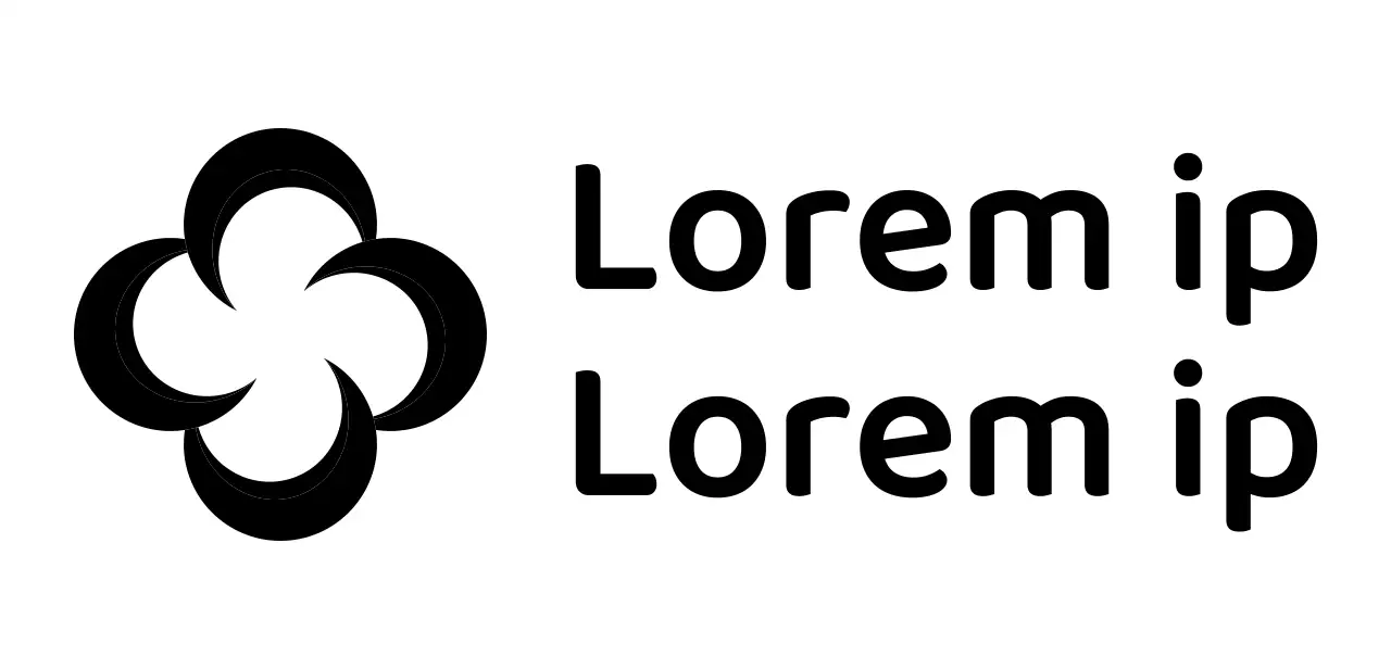 Modern, rond symbool met vier bladen en kruis Logo Informeren en promoten van verzekeringsinformatie