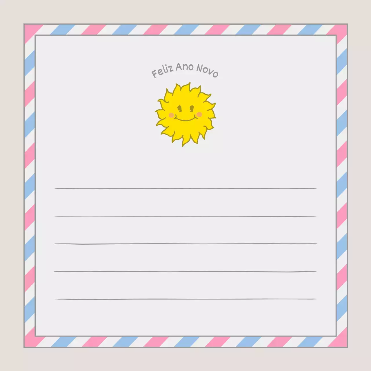 Ano do Céu Rosa Azul Amarelo Ilustração de Feliz Ano Novo