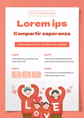 Tema de ayuda a personas de bajos ingresos con texturas rojas suaves y cálidos conceptos dibujados a mano.