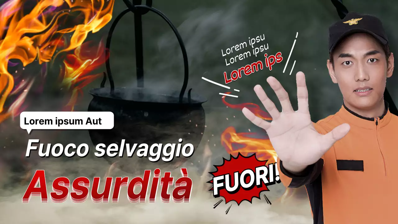 Tema di prevenzione degli incendi con concetto fotorealistico arancione