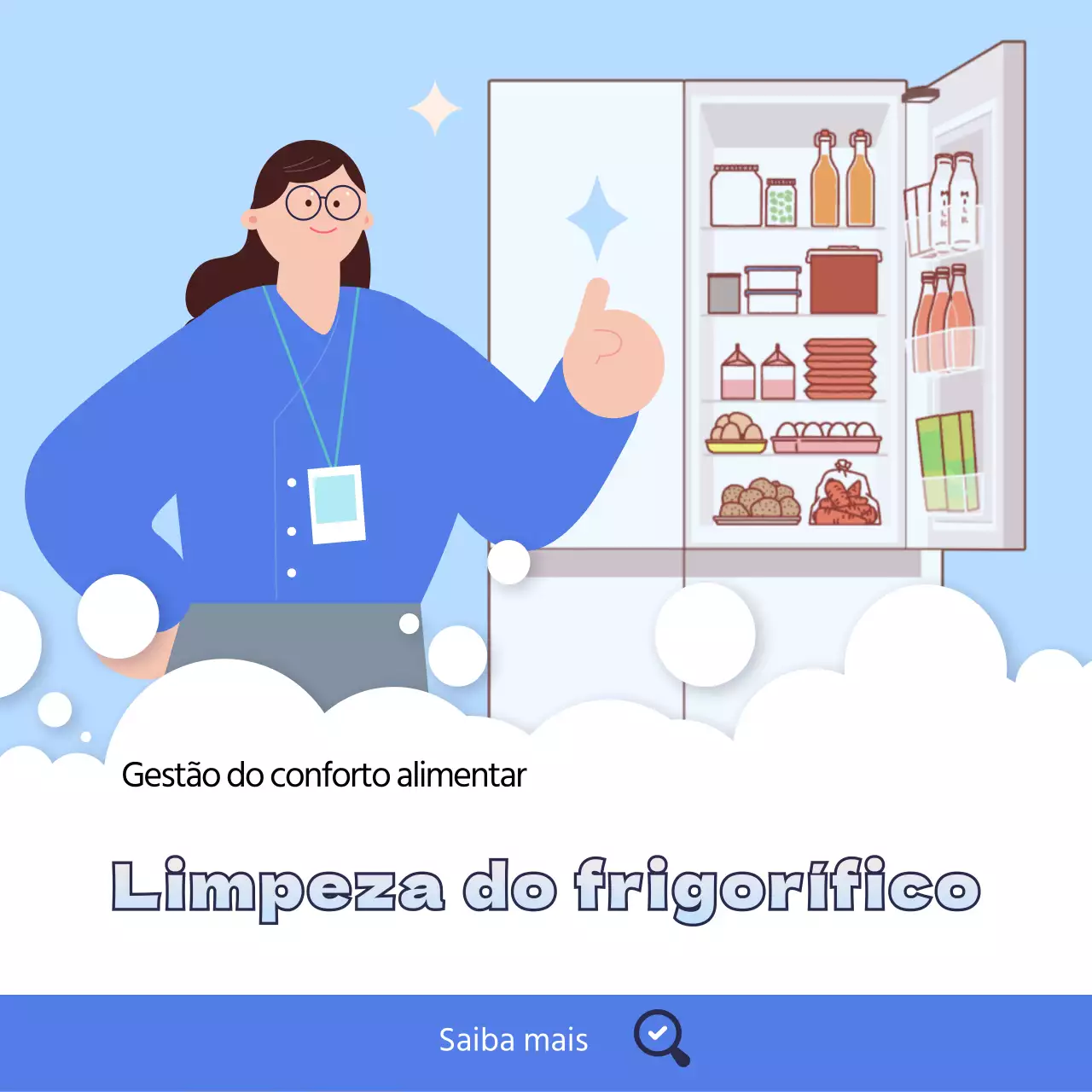 Um guia para limpar o seu frigorífico azul