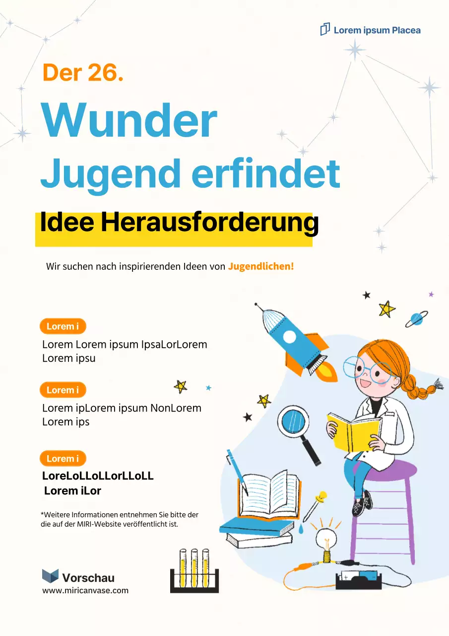 Illustriertes Webposter für Erfindungen