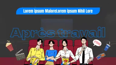 Bleu Rouge Gris Illustration dessinée à la main Thème du club de cinéma interne