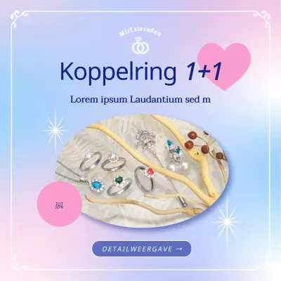 Roze en lichtblauw voor een mooie koppelverkoop