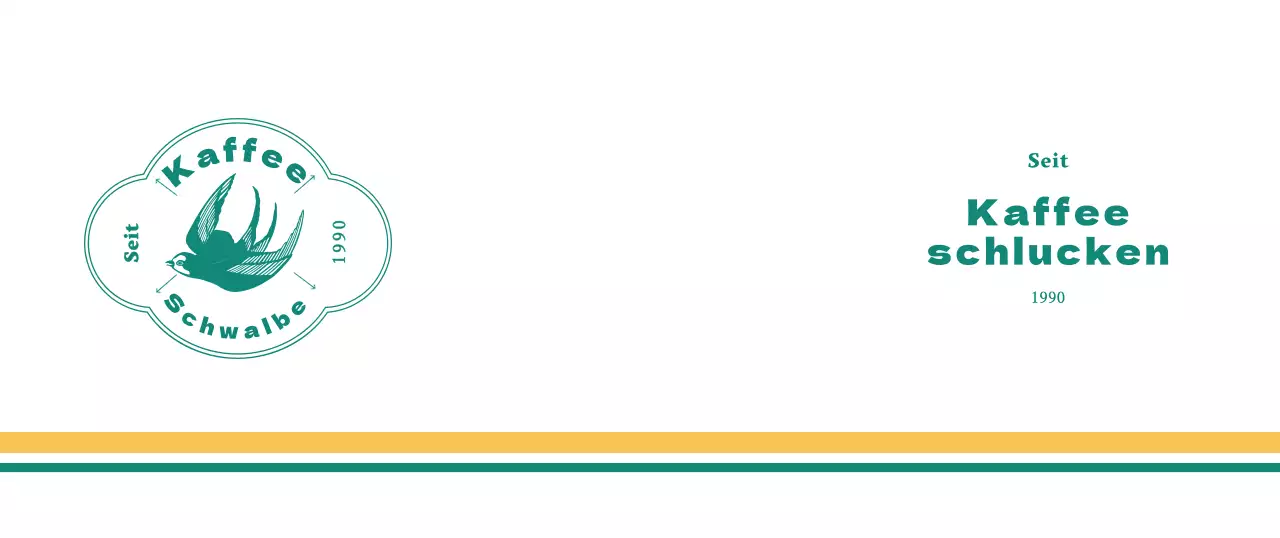 Türkisfarbener Vintage-Logo-Café-Becher