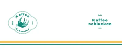 Türkisfarbener Vintage-Logo-Café-Becher