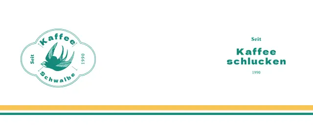 Türkisfarbener Vintage-Logo-Café-Becher