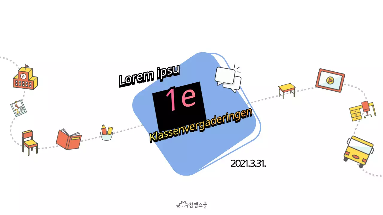 Klassenbijeenkomst in lichtblauw