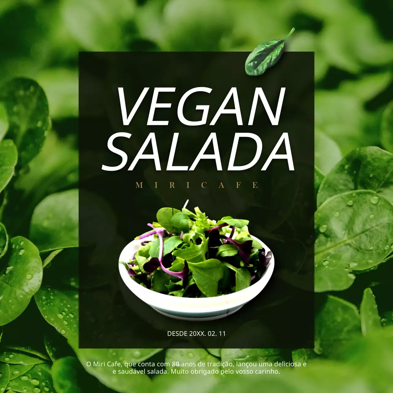 Promova a sua salada verde vegan nas redes sociais