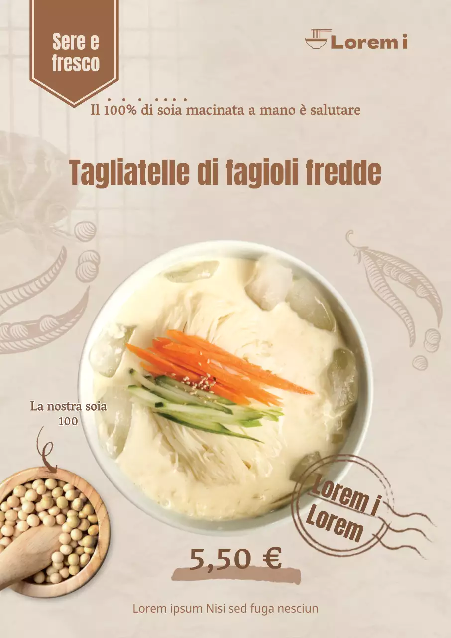 Poster di katsudon estivo marrone