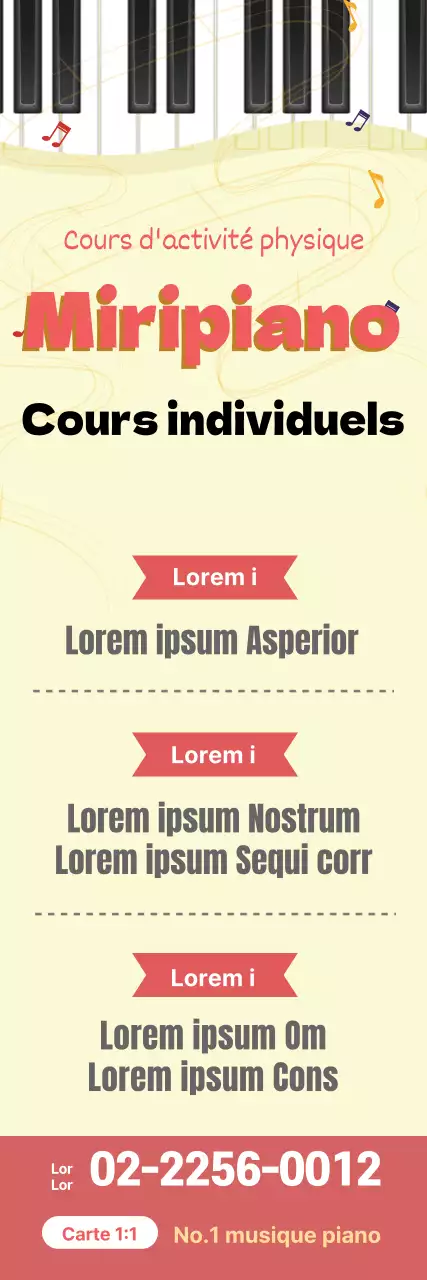 Illustration jaune rose promotion d'une école de musique