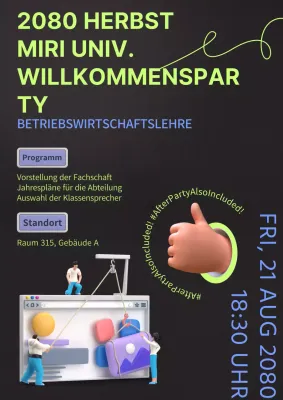 3D-Illustration mit einfachem Hintergrund und Neonfarben zur Bewerbung von Universitätsbesichtigungen