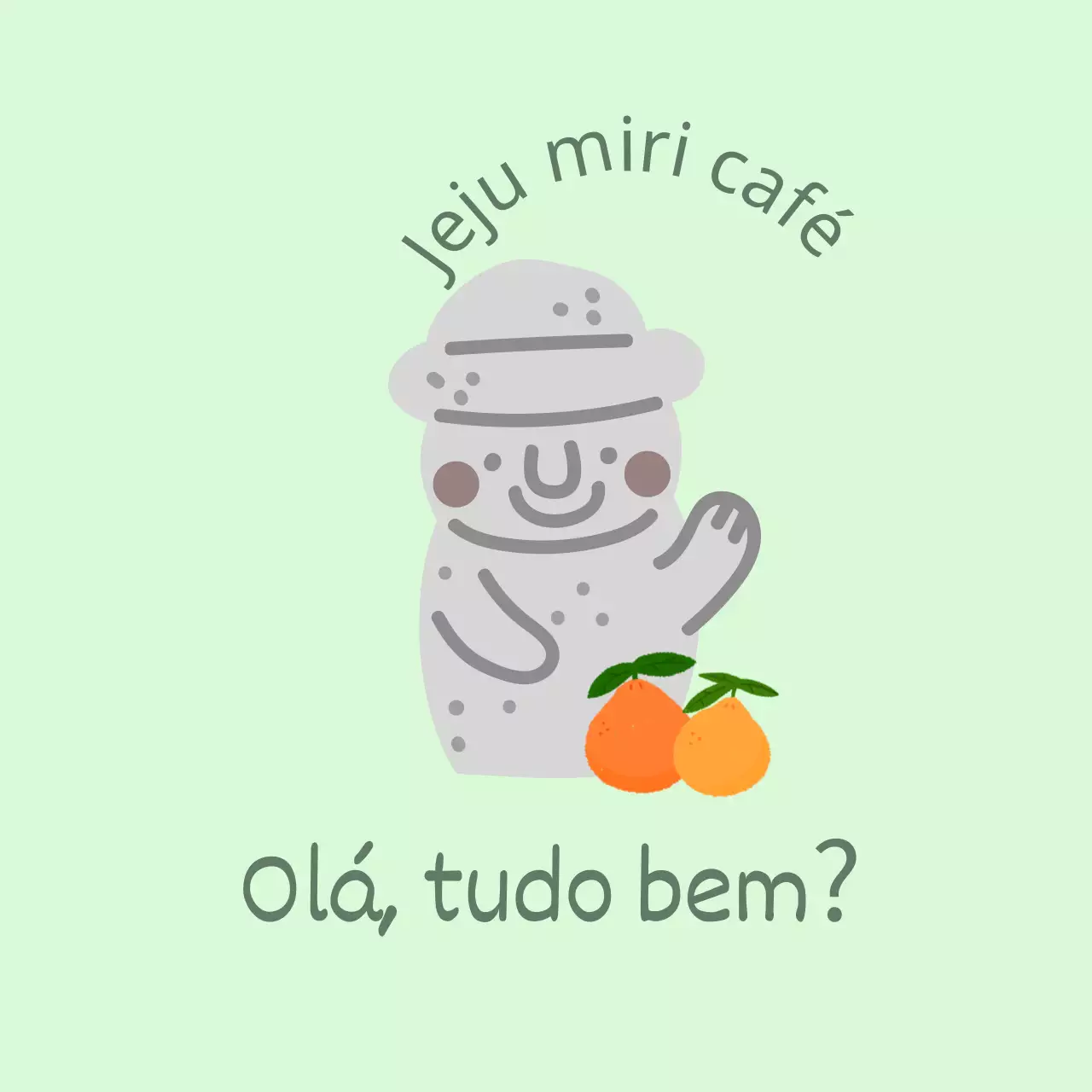 Jeju Cafe Balt, um bonito café cor de menta com tangerinas e dolharbangs da ilha de Jeju