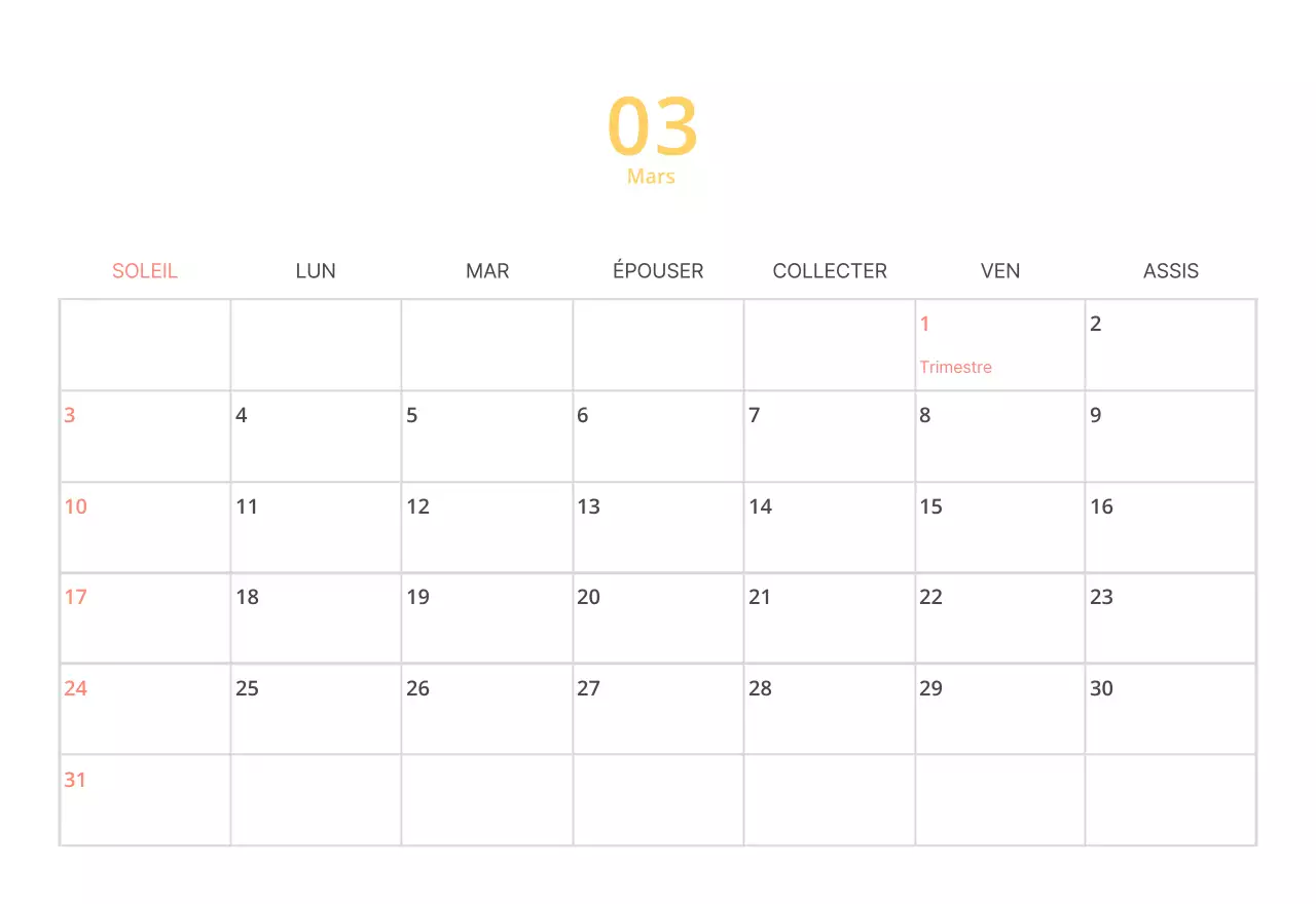 Calendrier de bureau illustré vert sur le thème de la famille