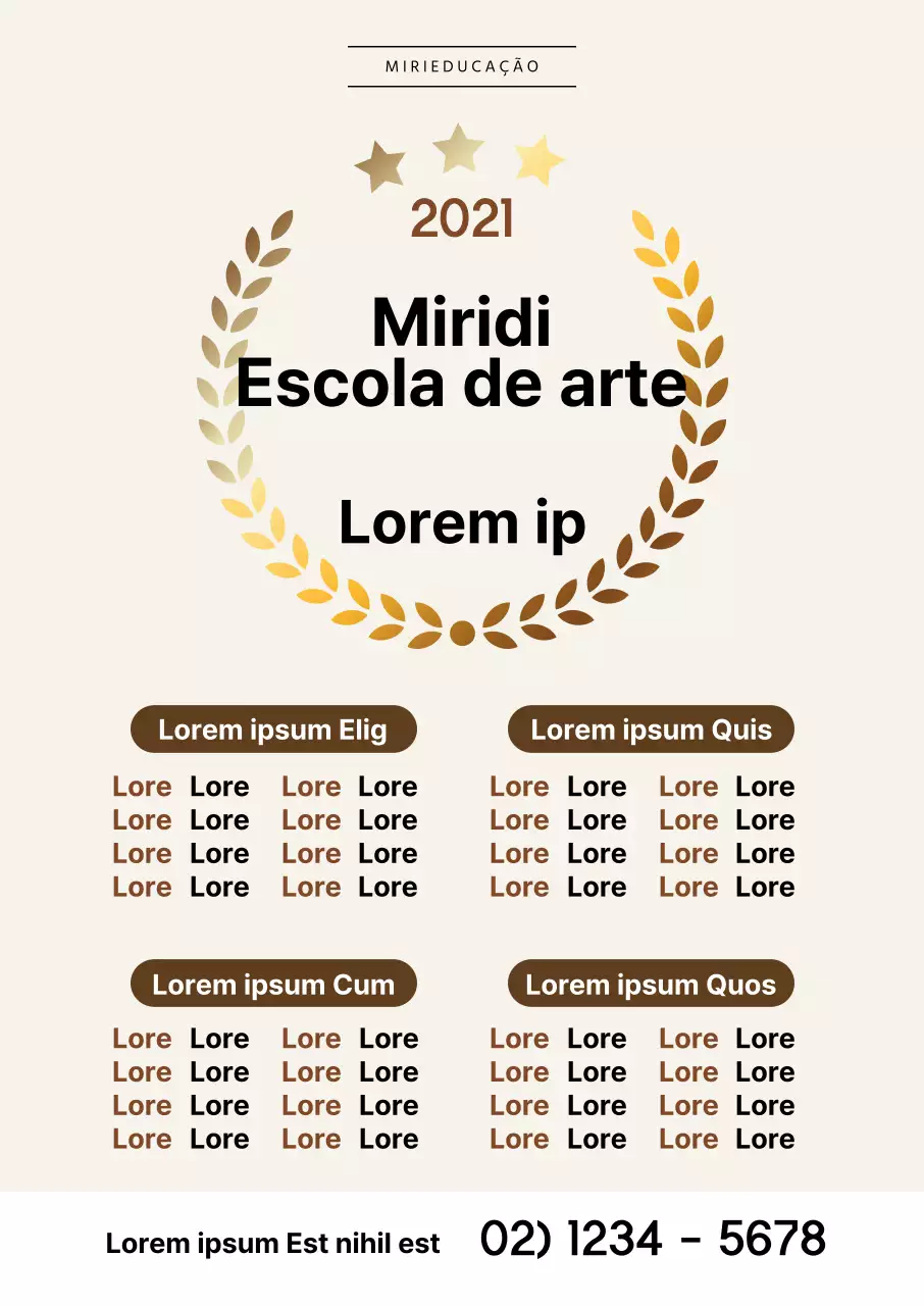 Lista de aceitação de escolas de arte bege