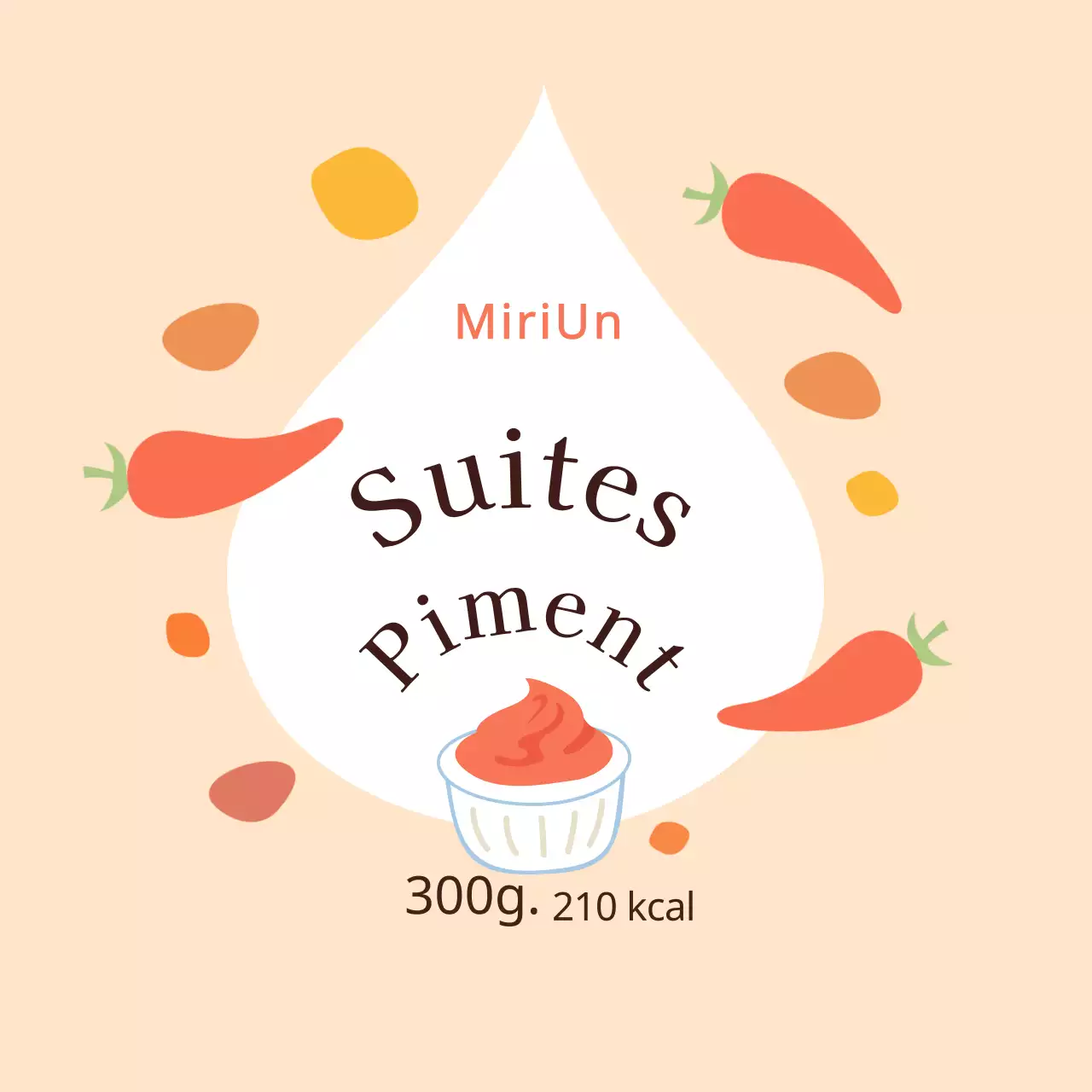 Mignons autocollants beiges pour les sauces