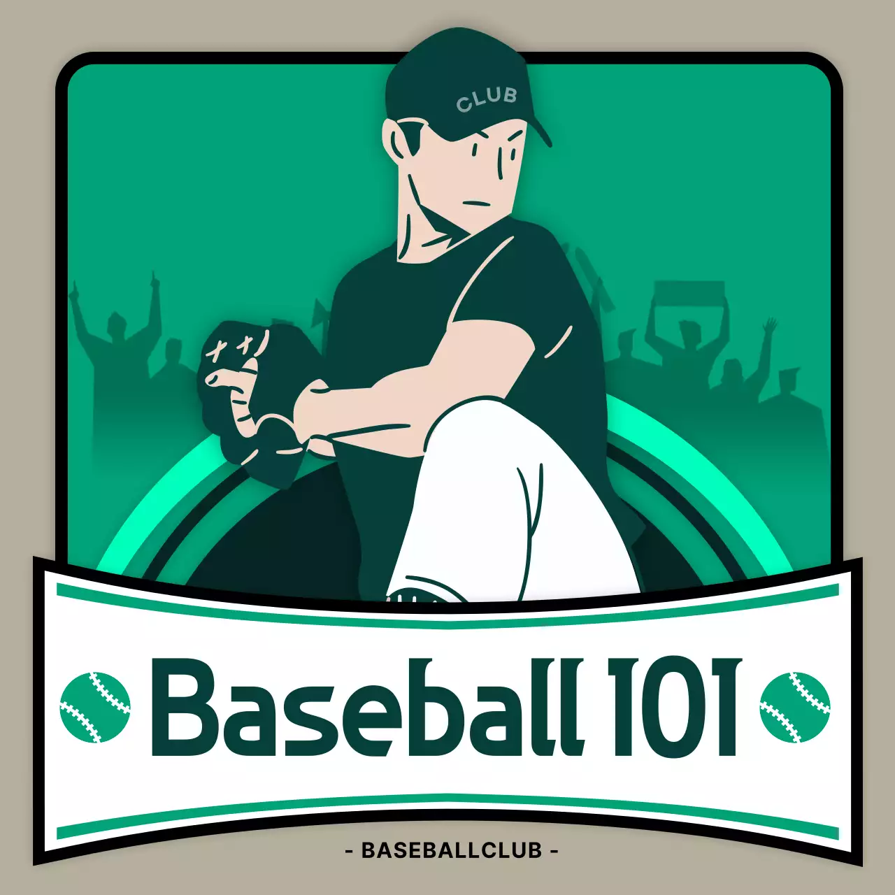 Beige Türkis Modern Baseball Informationen