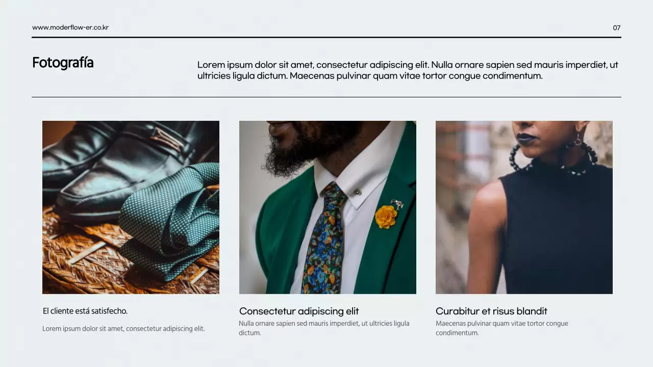 Una presentación limpia de la guía de marca en rojo y azul