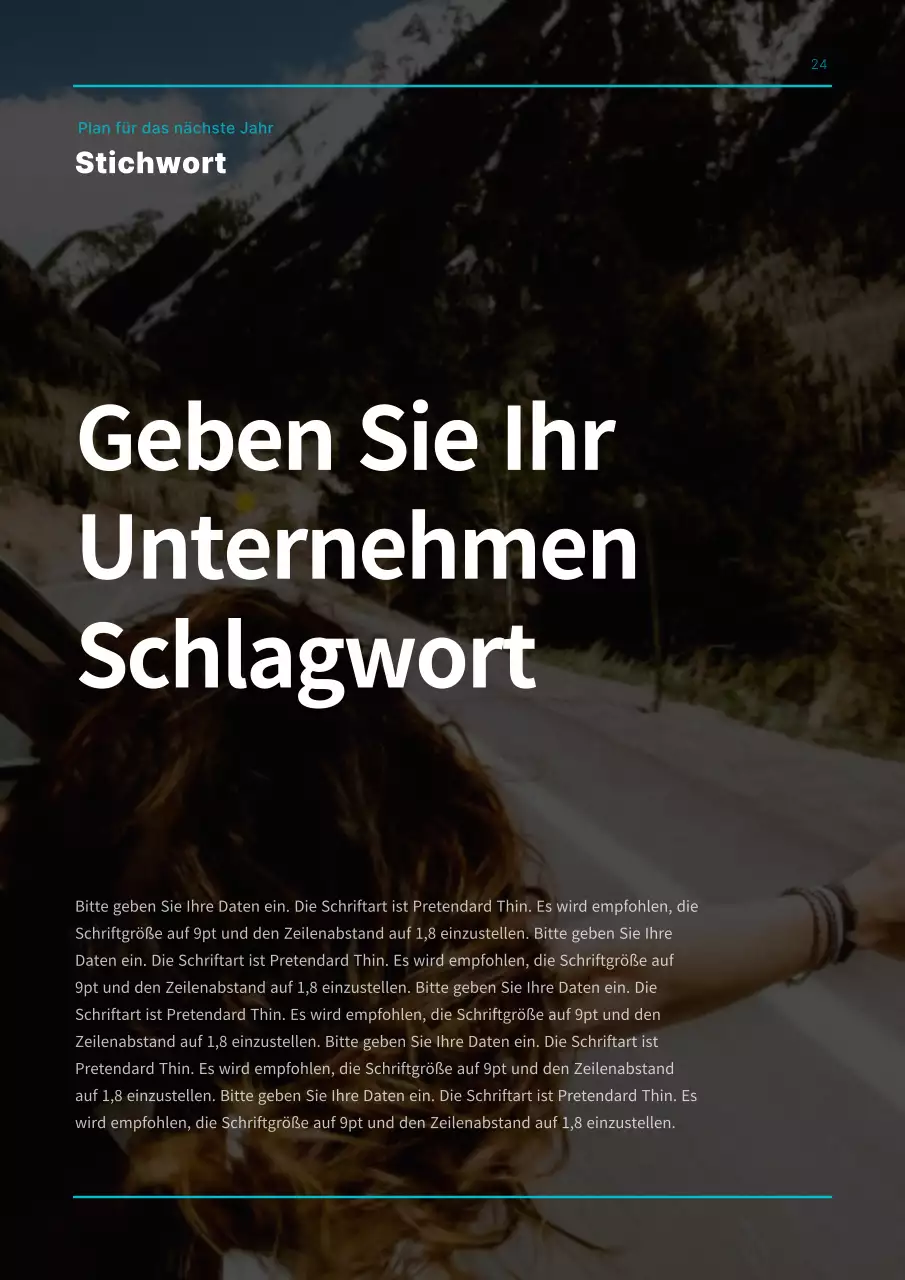 Einfaches Konzept Businessplan in hellblau und schwarz