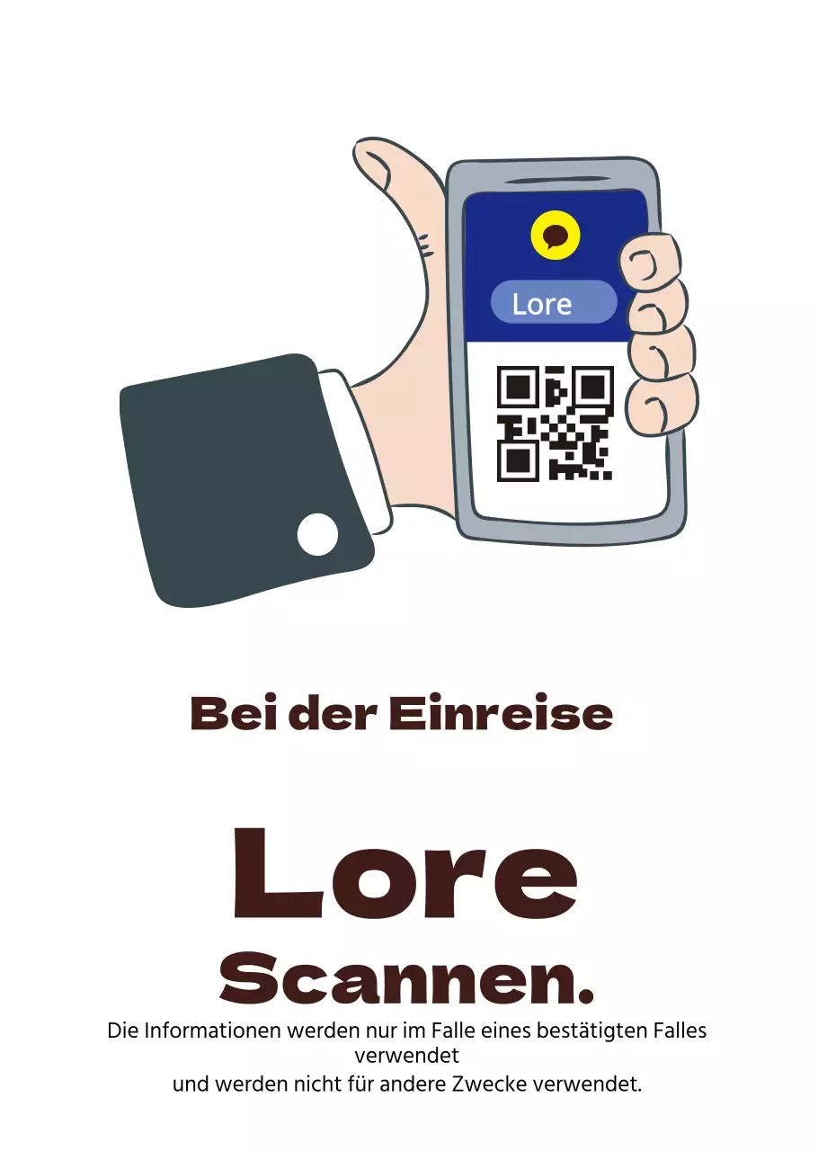 Hand Illustration QR Code Corona Listing Transparent Poster