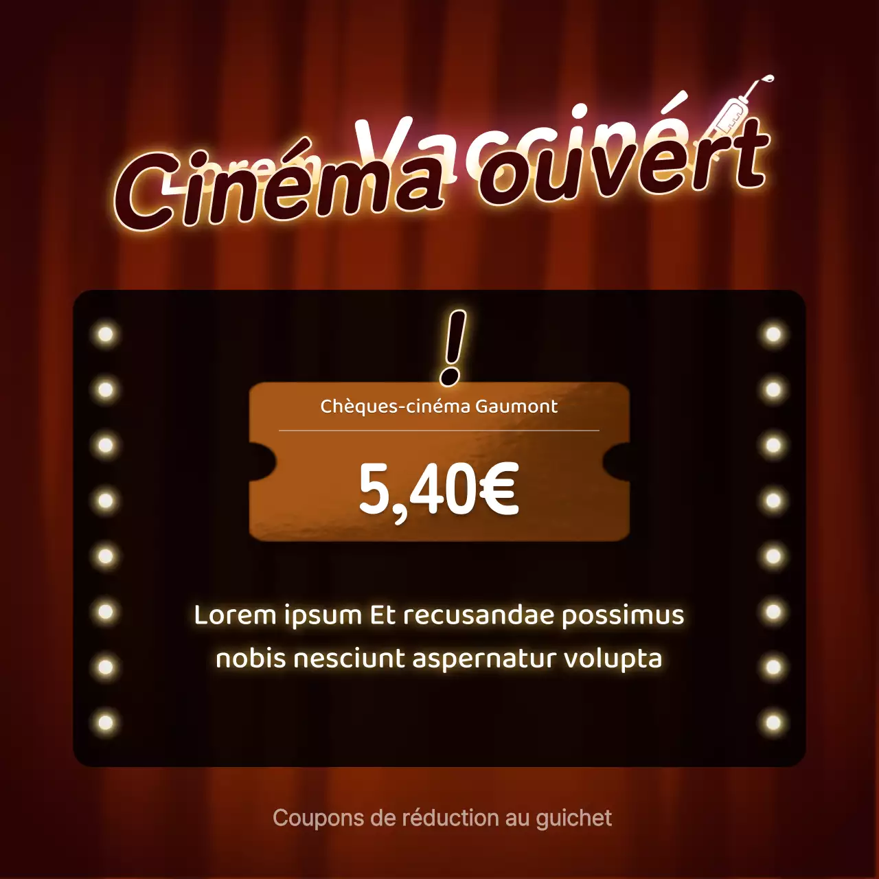 Concept de cinéma néon en rouge et orange