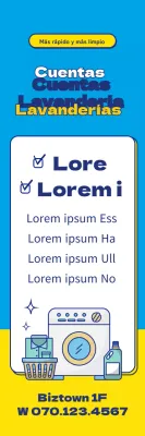 Letras azules y amarillasIlustración resaltadaPromociona una tintorería limpia