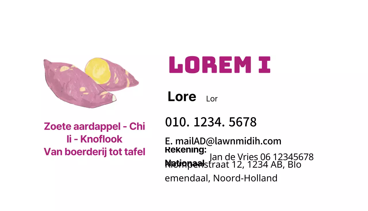 Schattige boerderij met roze illustraties