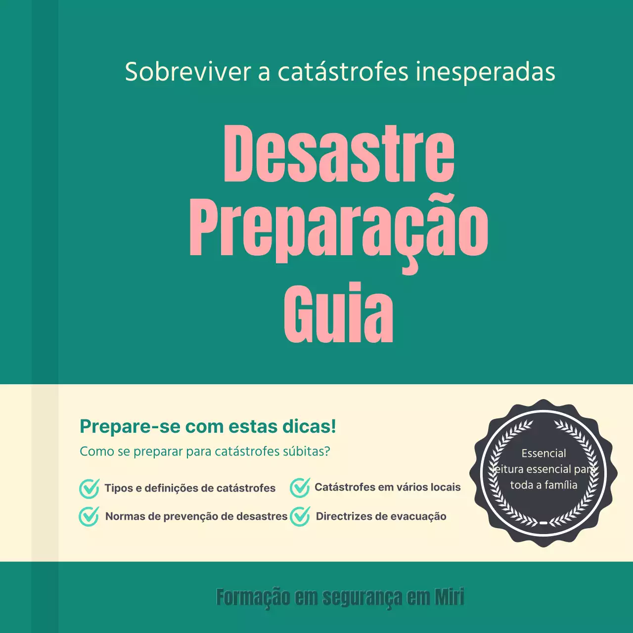 Turquesa guia de preparação para catástrofes design de cardnews