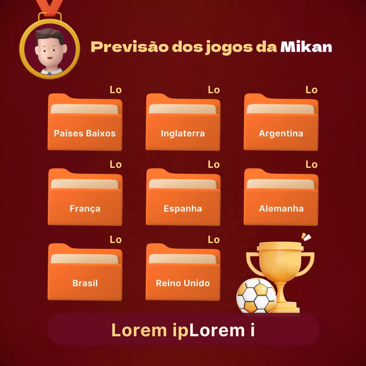 Previsões de jogos num conceito de pasta vermelha