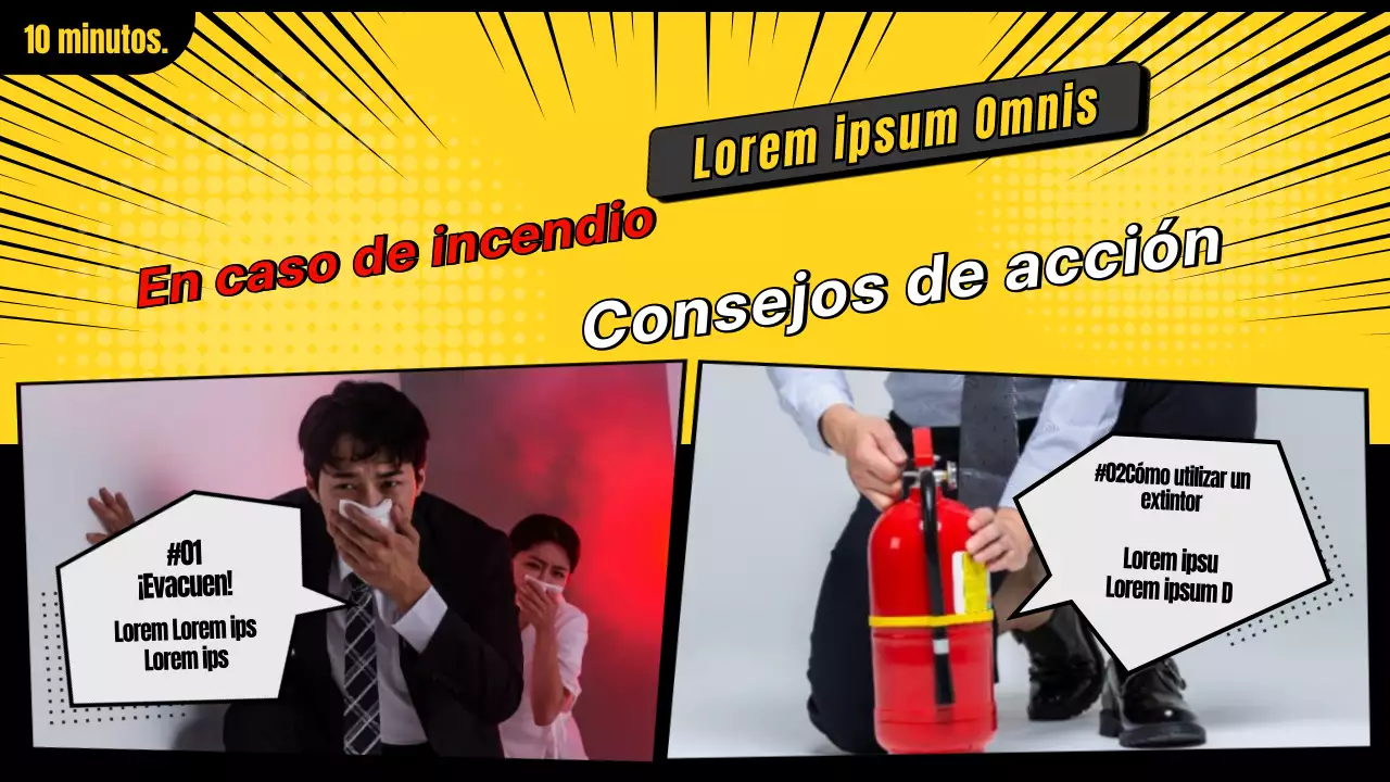 Qué hacer en caso de incendio amarillo y negro