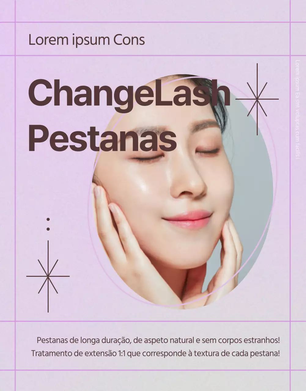 Guia para extensões simples de pestanas lilás e castanhas