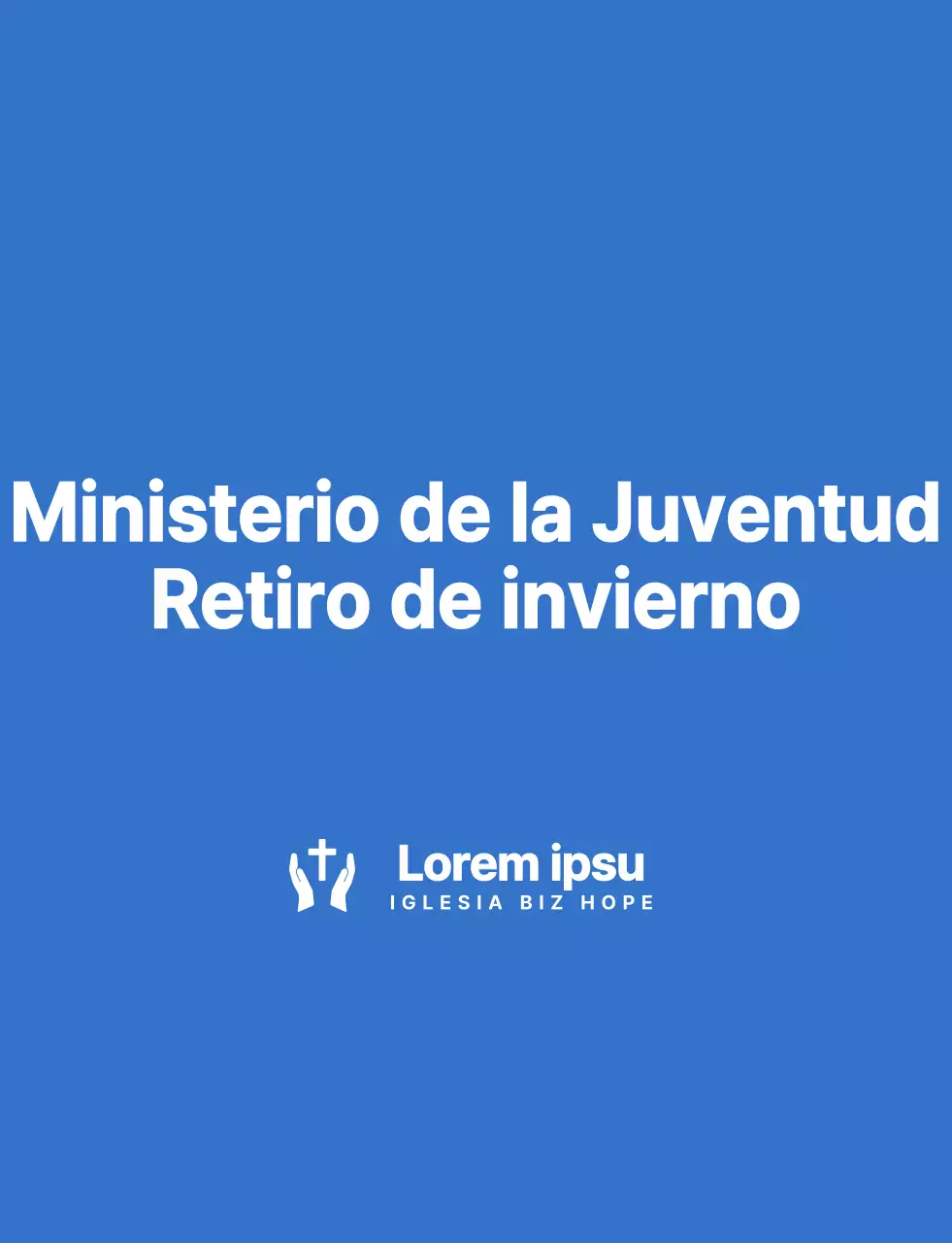 Simple, limpio símbolo logotipo estilo iglesia retiro de invierno equipo camiseta en azul y blanco