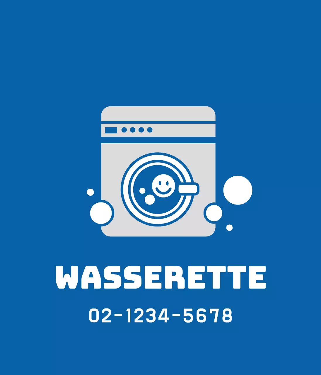 Promoot je wasserij met een blauwe illustratie