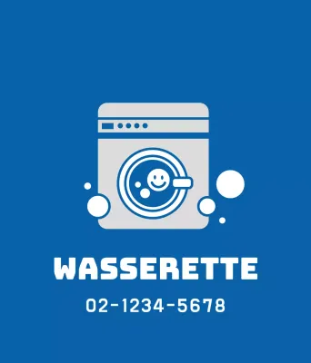 Promoot je wasserij met een blauwe illustratie