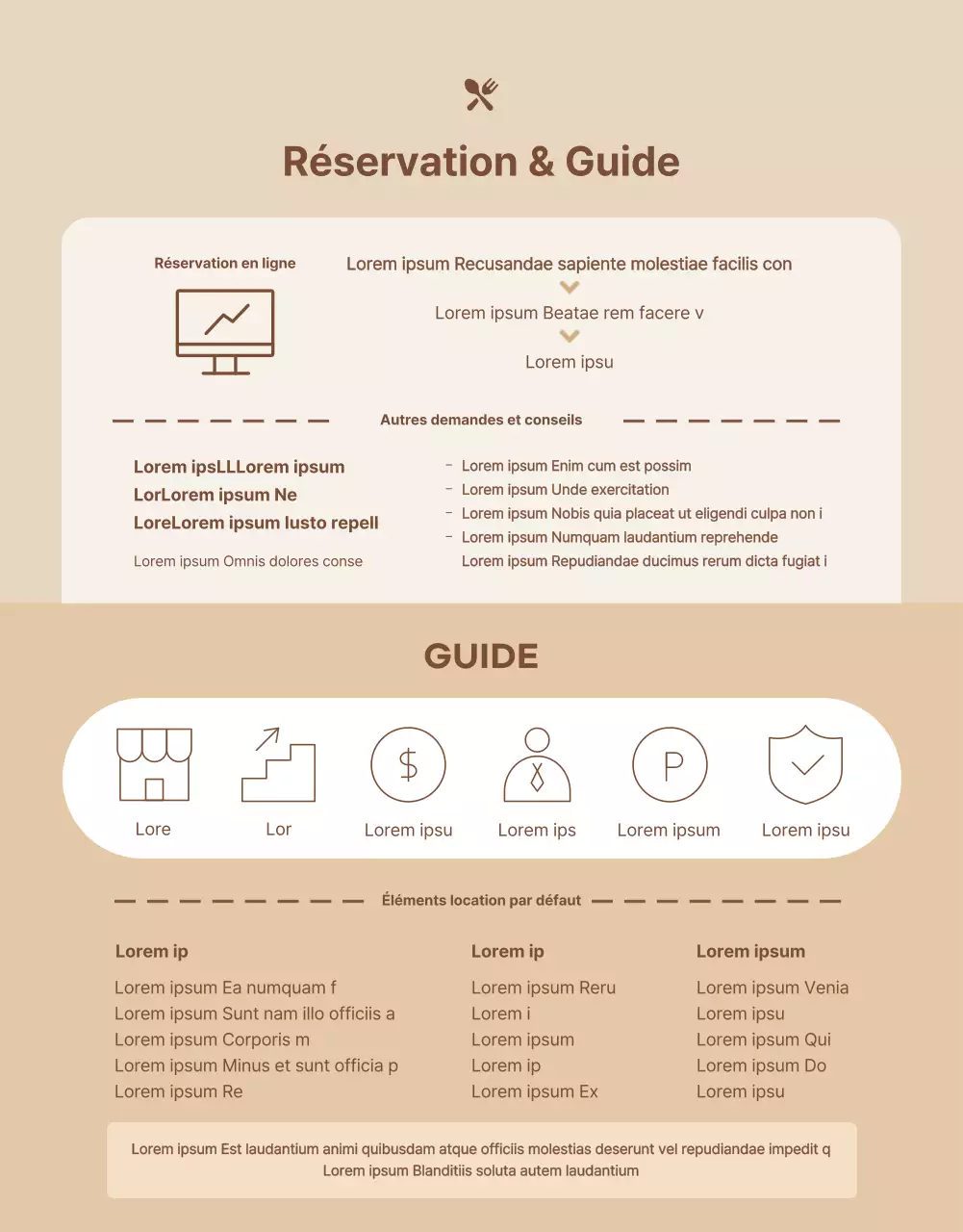 Deux modèles dans des tons beiges doux Guide de réservation d'une cuisine commune et d'une location de salle de fête