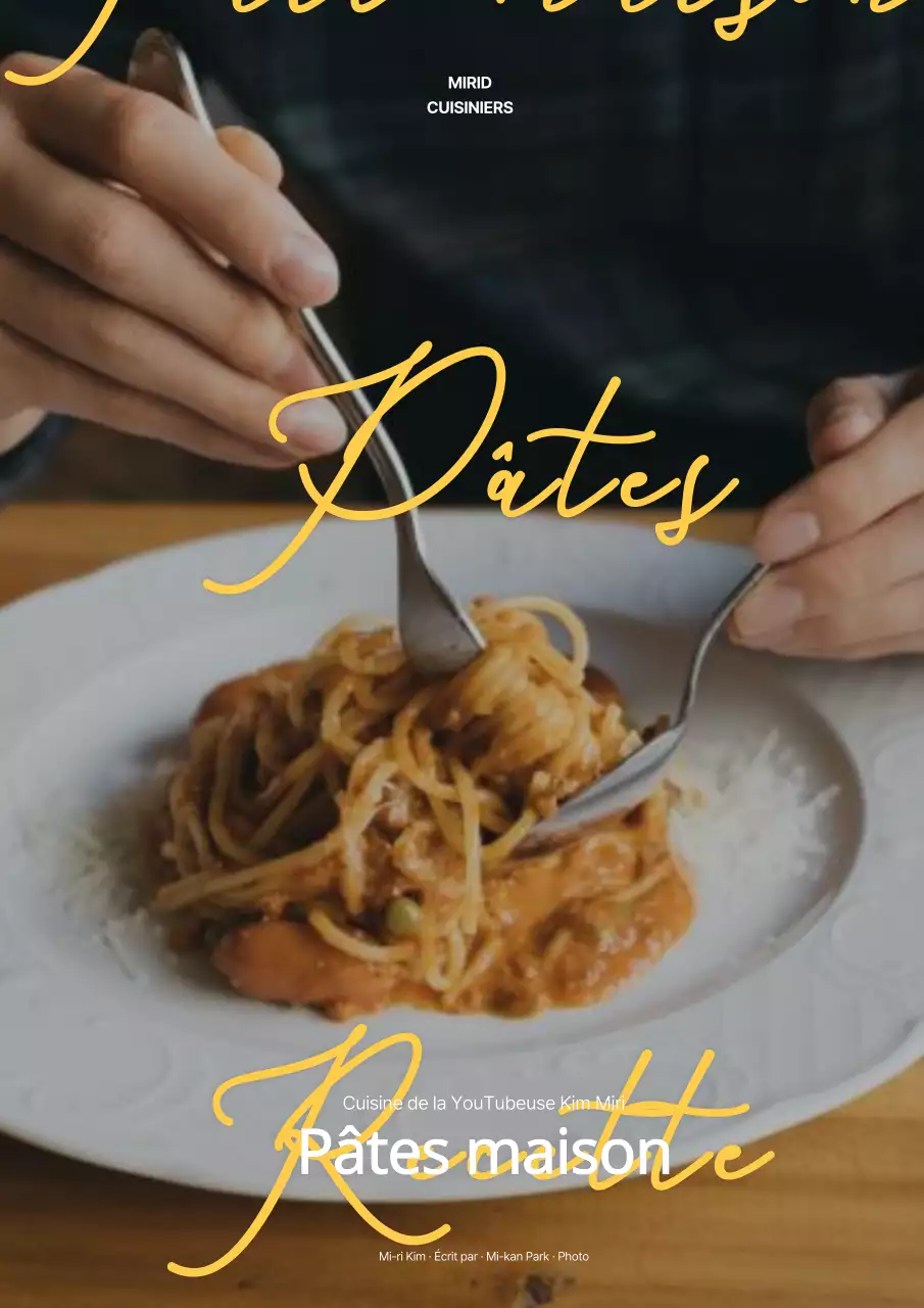 Typographie jaune Recette moderne